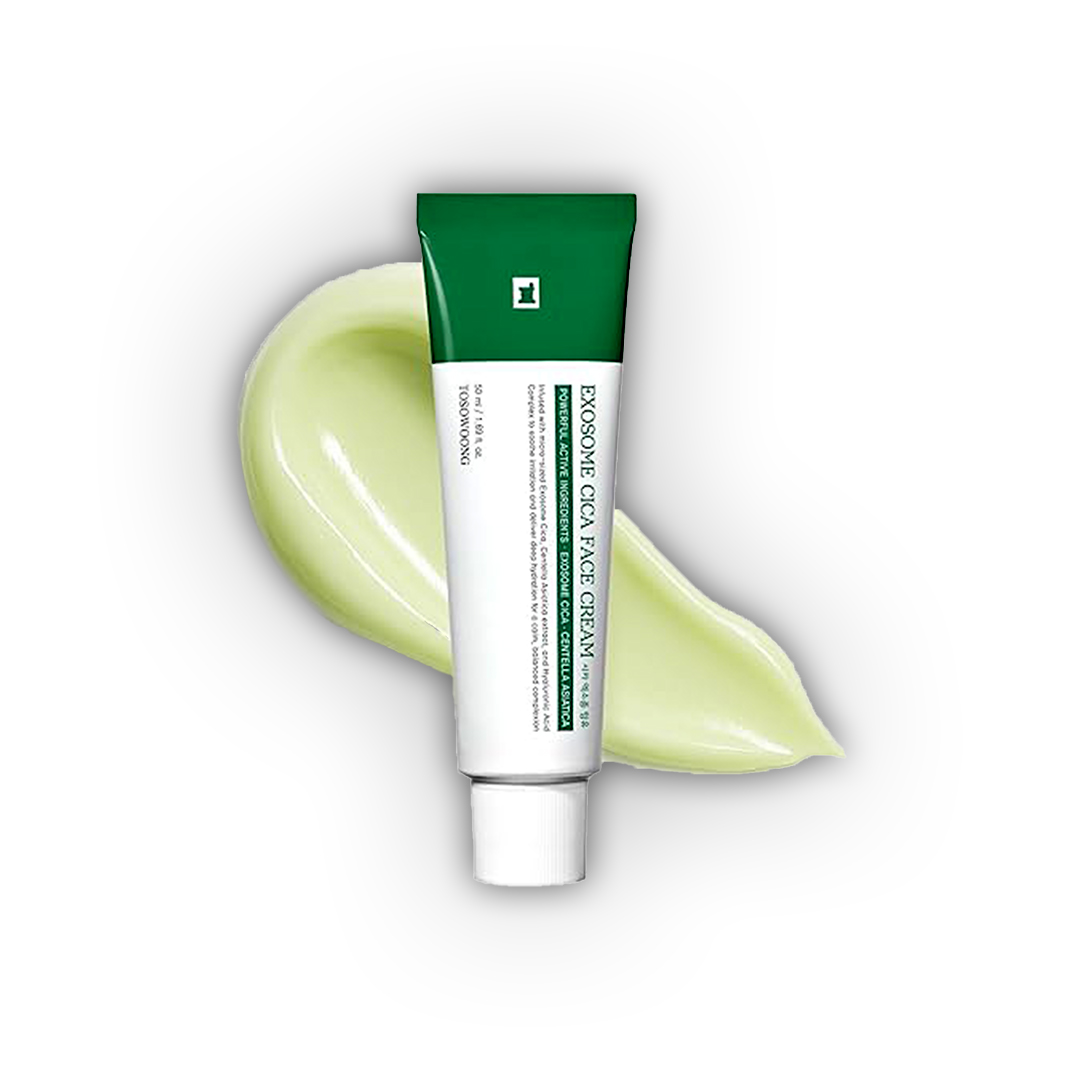 TOSOWOONG Exosome CICA Face Cream 50ml | Soothing Moisturizer for Acne & Irritated Skin