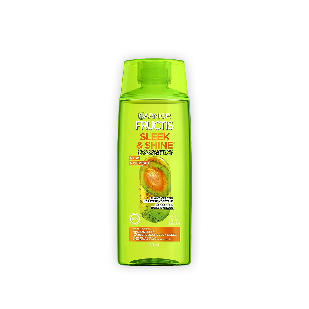Garnier Fructis Sleek & Shine Shampoo 89ml – Frizz Control & Smooth Hair Care for Shiny Hair - 89 ml