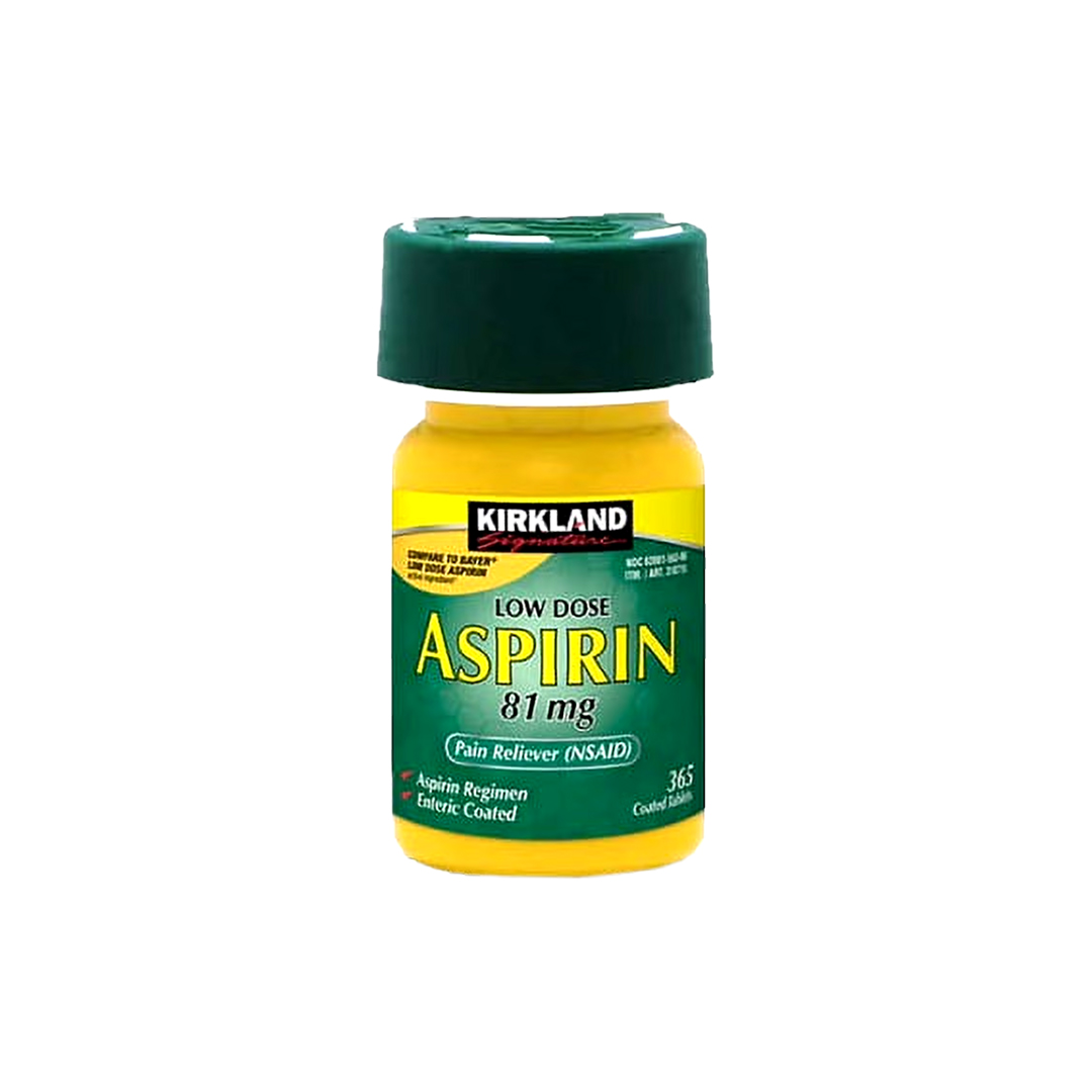 Kirkland Signature Low Dose Aspirin 81 mg – Enteric Coated Tablets | 365 Count