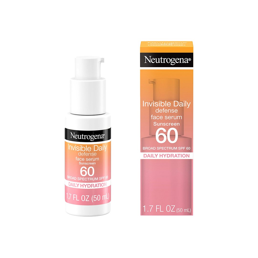 Neutrogena Invisible Daily Defense SPF 60 Face Sunscreen Serum 1.7oz – Hydrating Broad Spectrum UV Protection