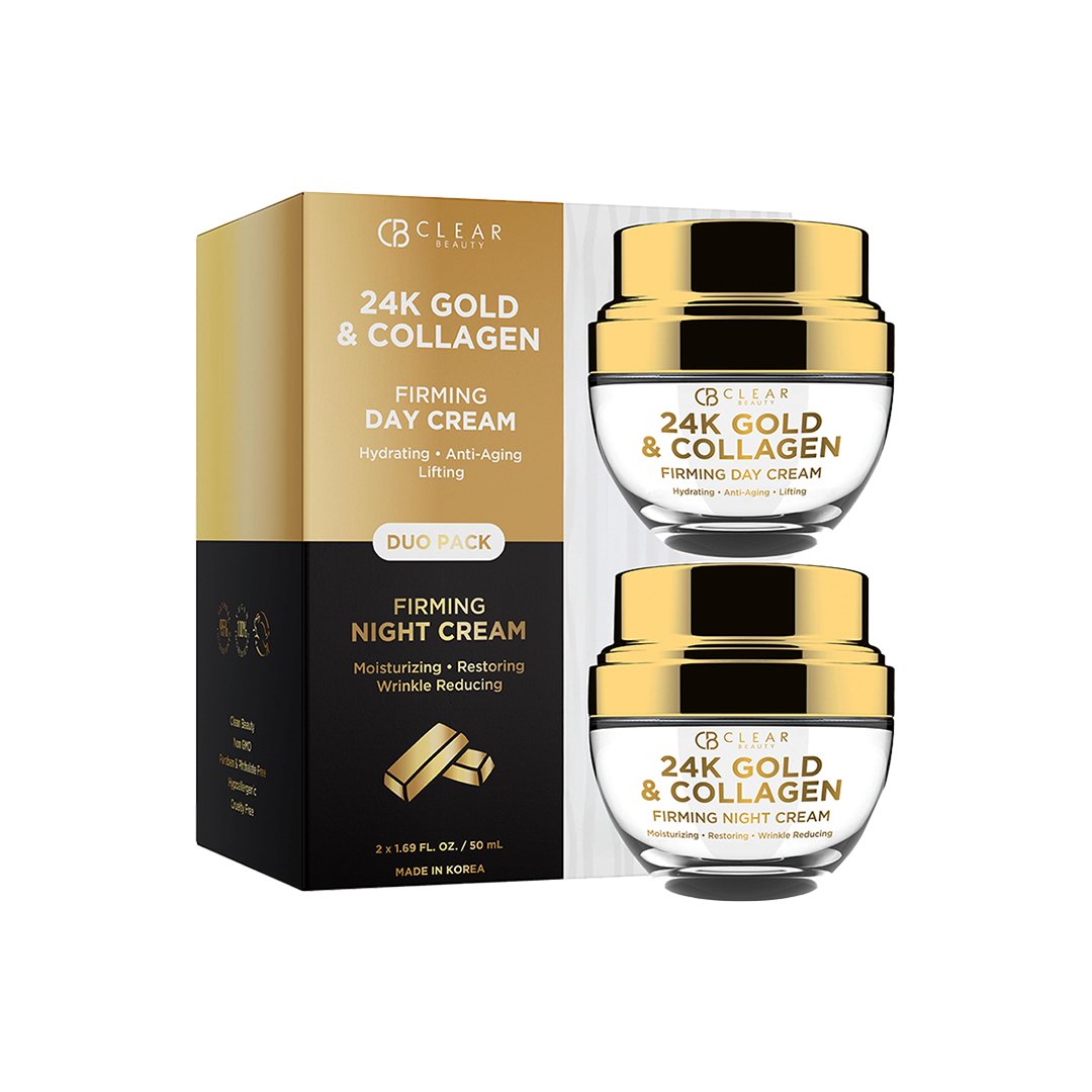 Clear Beauty 24K Gold & Collagen Face Moisturizer – Duo Pack