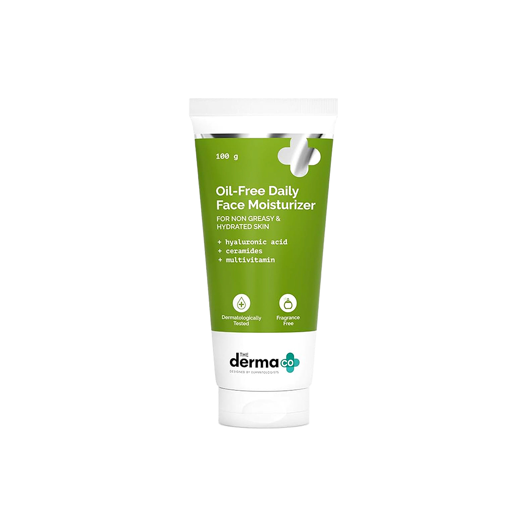 The Derma Co Oil-Free Daily Face Moisturizer with Hyaluronic Acid & Ceramides – 100g